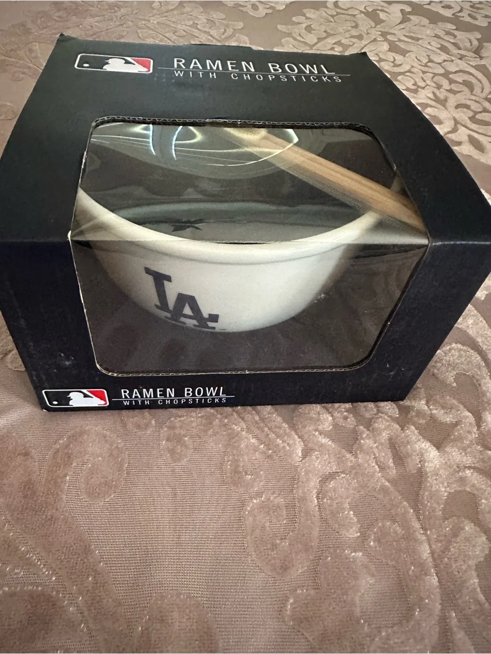 Los Angeles Dodgers Ramen Bowl with Chopsticks - White and Navy